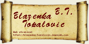 Blaženka Topalović vizit kartica